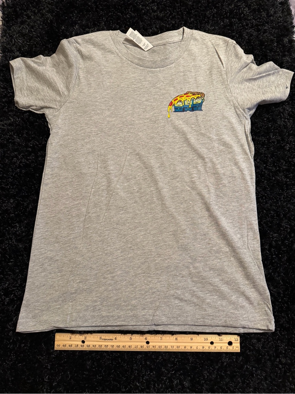 Bella Canvas Light Grey Toy Story pizza and  alien shirt